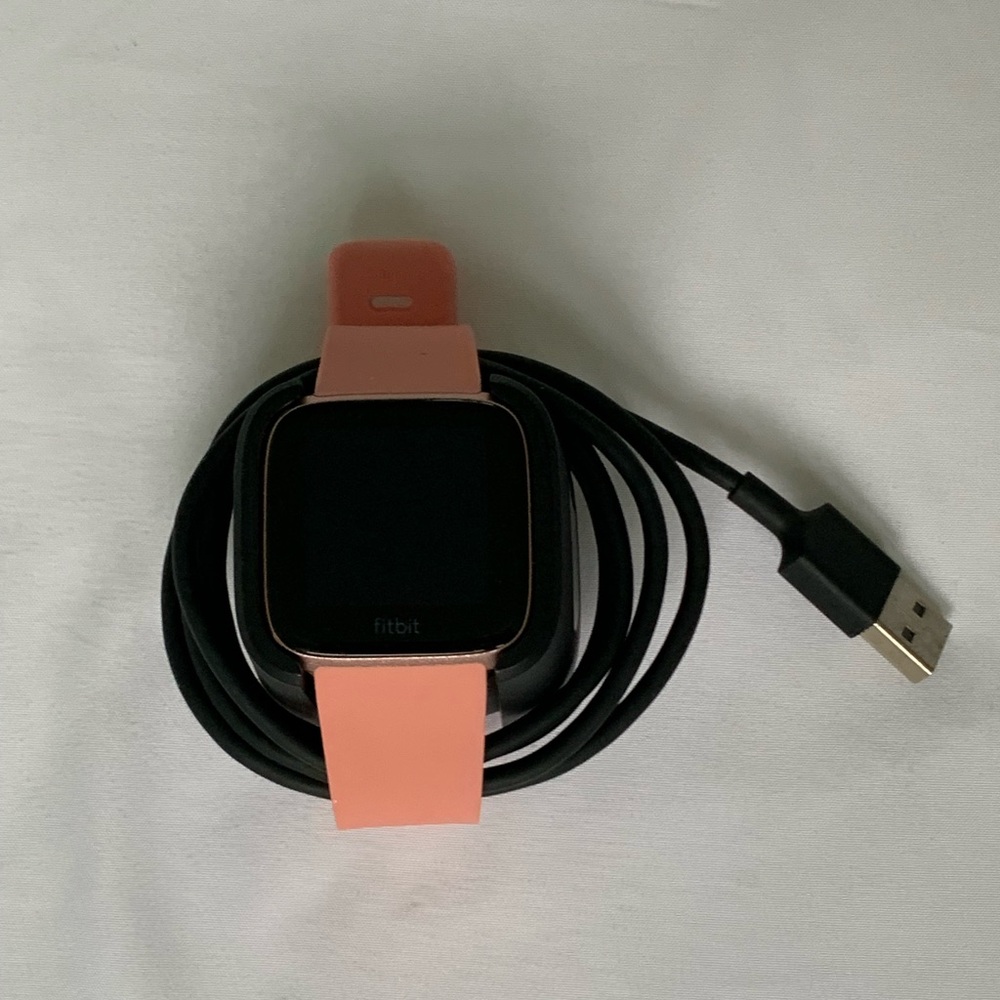 Fitbit first generation Watch with Coral Band and Charger